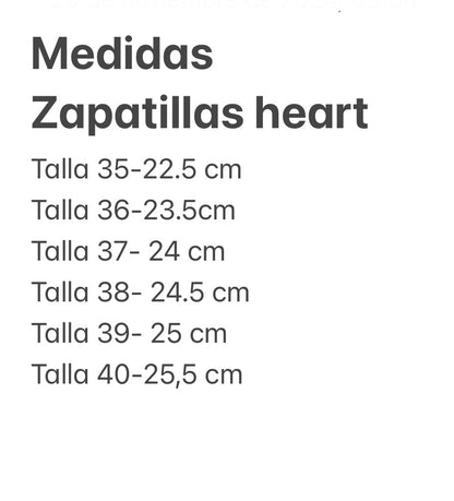 Zapatilla heart, 4 colores